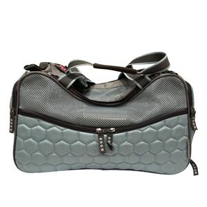 ARGO Petagon Pet Dog‎ Cat Carrier Bag Aqua Quilted Mesh Vented Airline Approved